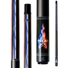 Wowcue Blue-Red Flame Glass Fiber Pool Cue | True Fire on Carbon Weave Theme