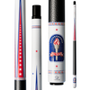 Wowcue USA Pride Glass Fiber Pool Cue | Liberty Torch Pennants on Brushed Silver Theme