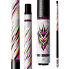 Wowcue Abstract Razor Lines Glass Fiber Pool Cue | Neon Pink and Lime Razor Shield Crest Theme
