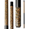 Wowcue Dragon Tribal Glass Fiber Pool Cue | Maori Black Ink Dragon Nest on Aged Bronze Verdigris Theme