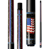Wowcue American Flag Glass Fiber Pool Cue | Pietra Dura Flag on Black Marble Theme