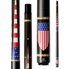 Wowcue American Flag Glass Fiber Pool Cue | Brass Inlay Shield on Ebony Points Theme