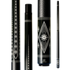 Wowcue Black & Cream Diamond Glass Fiber Pool Cue | Geometric Tribal Design
