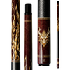 Wowcue Dragon Tribal Glass Fiber Pool Cue | Golden Dragon Head on Crimson Leather Theme