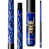 Wowcue Samurai Mask Tribal Glass Fiber Pool Cue | Cobalt Kabuto Theme