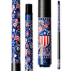 Wowcue American Flag Glass Fiber Pool Cue | Vinyl Sticker Shield on Navy Theme