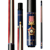 Wowcue USA Pride Glass Fiber Pool Cue | Gold Star Medal and Enamel Stripes Theme