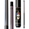 Wowcue Blue-Red Flame Graphic Glass Fiber Pool Cue | Flame Crown Skull Duo Theme