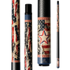Wowcue Vintage American Flag Glass Fiber Pool Cue | Punk Star and 1776 Stencil Theme