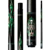 Wowcue Skeleton Flames Glass Fiber Pool Cue | Malachite Green Theme