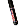 Wowcue American Flag Glass Fiber Pool Cue | Inlaid Stone Flag on Ebony Arch Theme