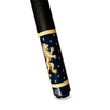 Wowcue Gold Foil Lion Glass Fiber Pool Cue | Heraldic Gold Lion on Navy Theme