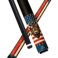 Wowcue Vintage American Flag Glass Fiber Pool Cue | Bison Heads on Enamel Stripes Theme