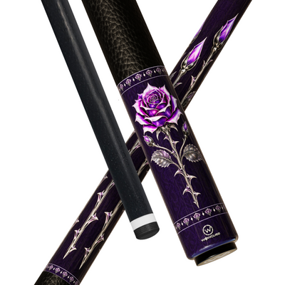 Wowcue Gothic Rose Glass Fiber Pool Cue | Amethyst Silver Theme