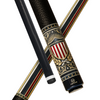 Wowcue USA Pride Glass Fiber Pool Cue | Blued Steel Shield and Gold Stripes Theme