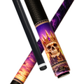 Wowcue Skull & Crown Glass Fiber Pool Cue | Amethyst Sunset Theme