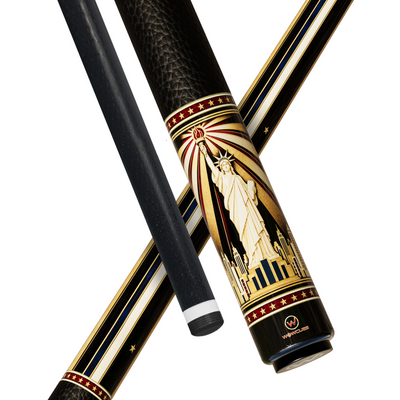 Wowcue Statue of Liberty Glass Fiber Pool Cue | Art Deco Black Gold Skyline Theme