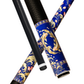 Wowcue Gold Foil Glass Fiber Pool Cue | Koi and Sakura on Golden Waves Theme