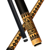 Wowcue Polynesian Glass Fiber Pool Cue | Black Triangle Tapa on Koa Wood Theme