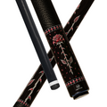 Wowcue Gothic Rose Glass Fiber Pool Cue | Garnet Onyx Theme