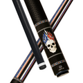 Wowcue Blue-Red Flame Graphic Glass Fiber Pool Cue | Flame Crown Skull Duo Theme