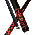 Wowcue Samurai Mask Tribal Glass Fiber Pool Cue | Crimson Twin Oni Theme