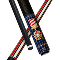 Wowcue USA Pride Glass Fiber Pool Cue | Gold Star Medal and Enamel Stripes Theme