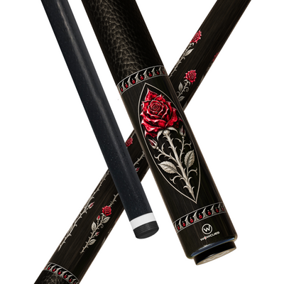 Wowcue Gothic Rose Glass Fiber Pool Cue | Garnet Ebony Theme