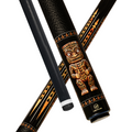 Wowcue Polynesian Glass Fiber Pool Cue | Koa Wood Tiki and Spear Tattoo Theme