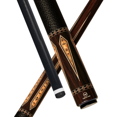 Wowcue Polynesian Glass Fiber Pool Cue | Copper Spearpoints on Ebony Theme