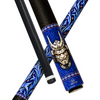 Wowcue Samurai Mask Tribal Glass Fiber Pool Cue | Cobalt Kabuto Theme
