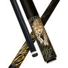 Wowcue Abstract Razor Lines Glass Fiber Pool Cue | Cheetah Sliced by Electric Gold Razor Streaks Theme