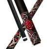 Wowcue Gothic Rose Glass Fiber Pool Cue | Crimson Silver Theme