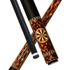 Wowcue Tortoiseshell Glass Fiber Pool Cue | Art Deco Sunburst Medallion Theme