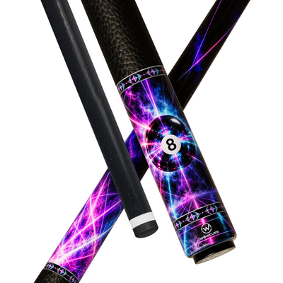 Wowcue Cosmic 8-Ball Glass Fiber Pool Cue | Neon Galaxy