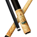 Wowcue Gold Foil Glass Fiber Pool Cue | Ship in a Bottle on Gilded Parchment Theme