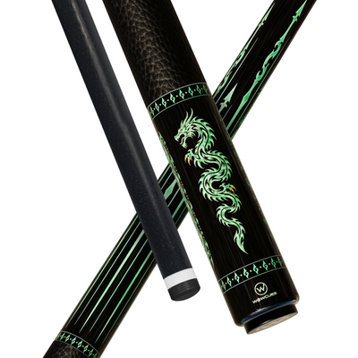 Wowcue Dragon Tribal Glass Fiber Pool Cue | Jade Tribal Dragon on Ebony Theme