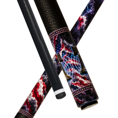 Wowcue USA Pride Glass Fiber Pool Cue | Cosmic Liberty Bell Theme