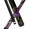 Wowcue Abstract Razor Lines Glass Fiber Pool Cue | Electric Purple and Mint Gamepad Theme