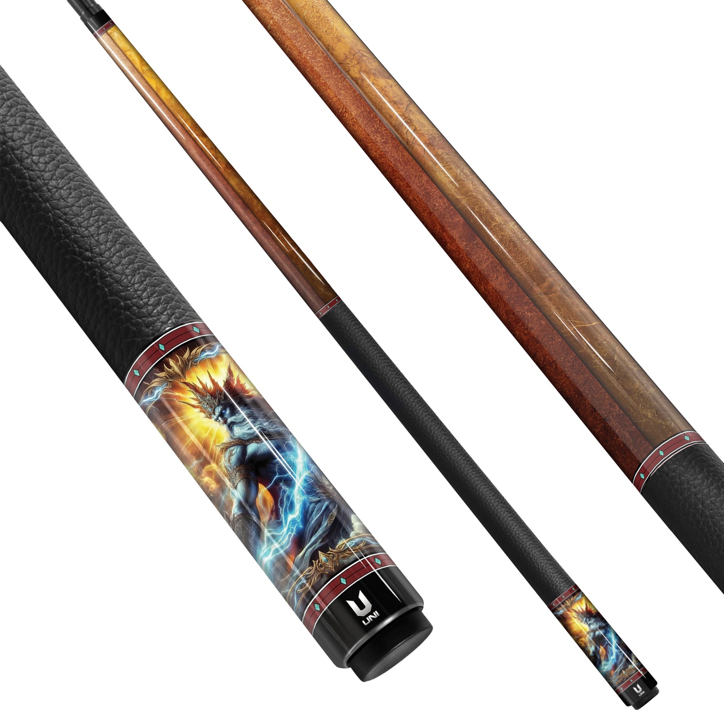 Zeus "Elemental Wrath" Carbon Fiber Billiard Cue - High-Performance Low Deflection Pool Stick - Tri-Element Mythic Series - Professional Grade Carbon Cue