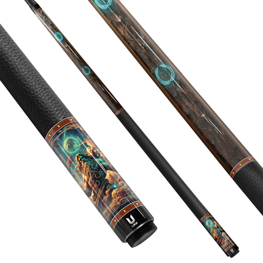 "Sovereign Nurturer" Custom Carbon Fiber Billiard Cue - High-Performance Low Deflection Stick - Mythic God of Universe Series