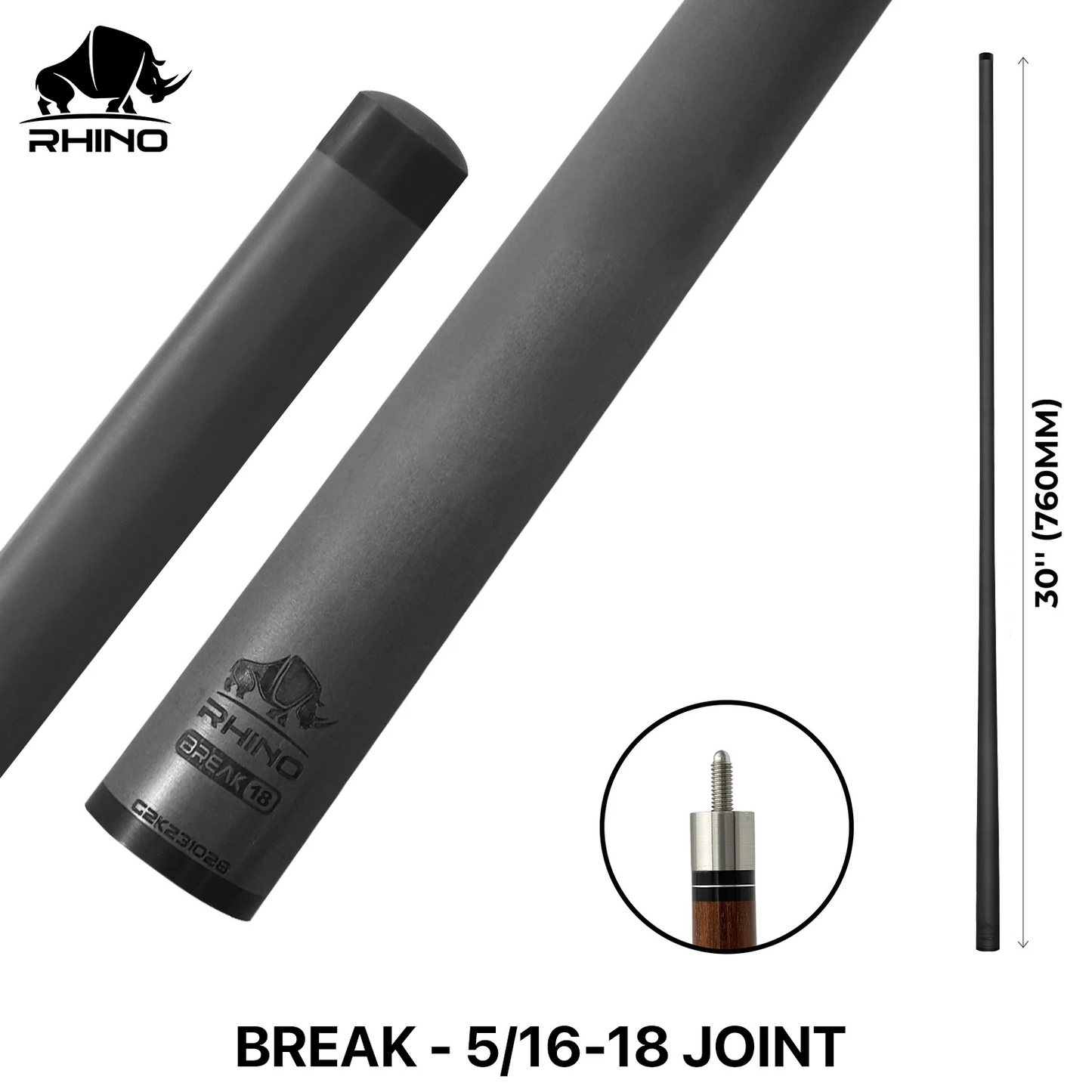 Rhino - 30" / Carbon Fiber Break Shaft